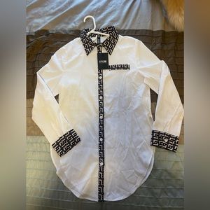 Black and white blouse